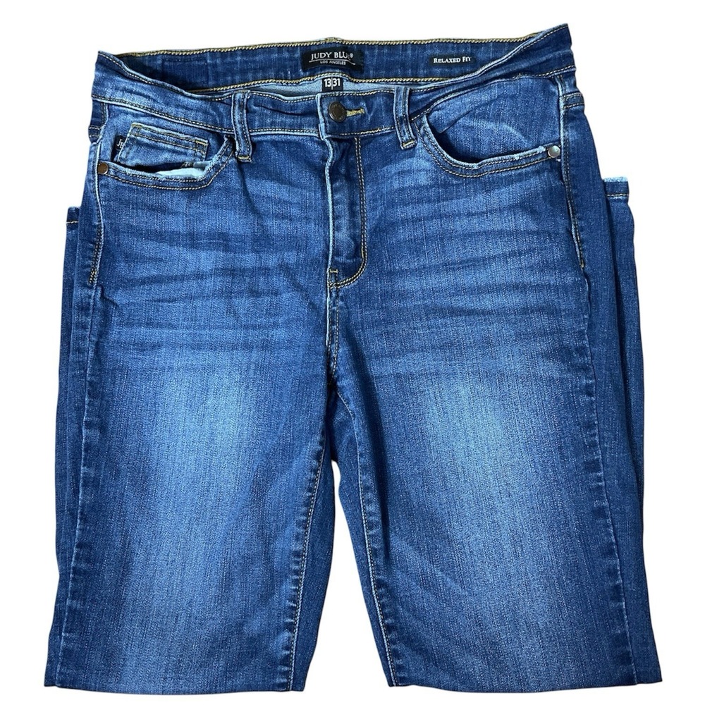 Judy Blue women's 13 / 31 Relaxed Fit Blue Denim ankle jeans Stretchy Comfy